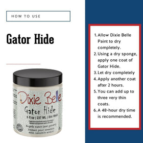 Dixie Belle Gator Hide application on wood demonstrates smooth, even coverage