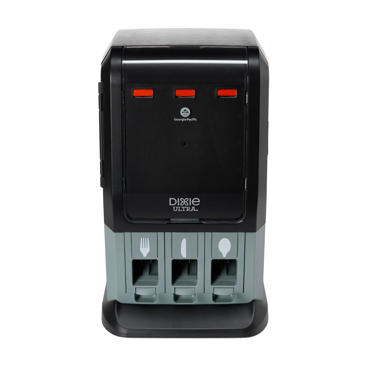 Dixie Ultra SmartStock Mini Tri-Tower front view shows accessible 3-in-1 dispensing.