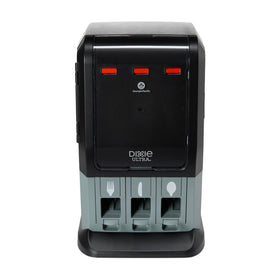 Dixie Ultra SmartStock Mini Tri-Tower front view shows accessible 3-in-1 dispensing.