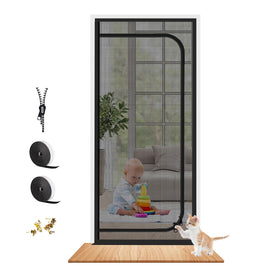Dixutzi left-U zipper pet screen door for easy access and containment