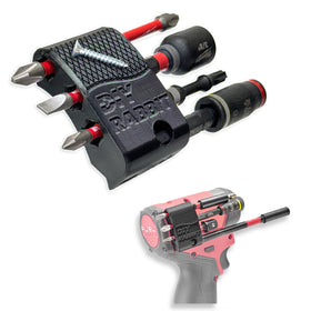 DIY Rabbit Milwaukee bit holder front view showing compact design for quick access