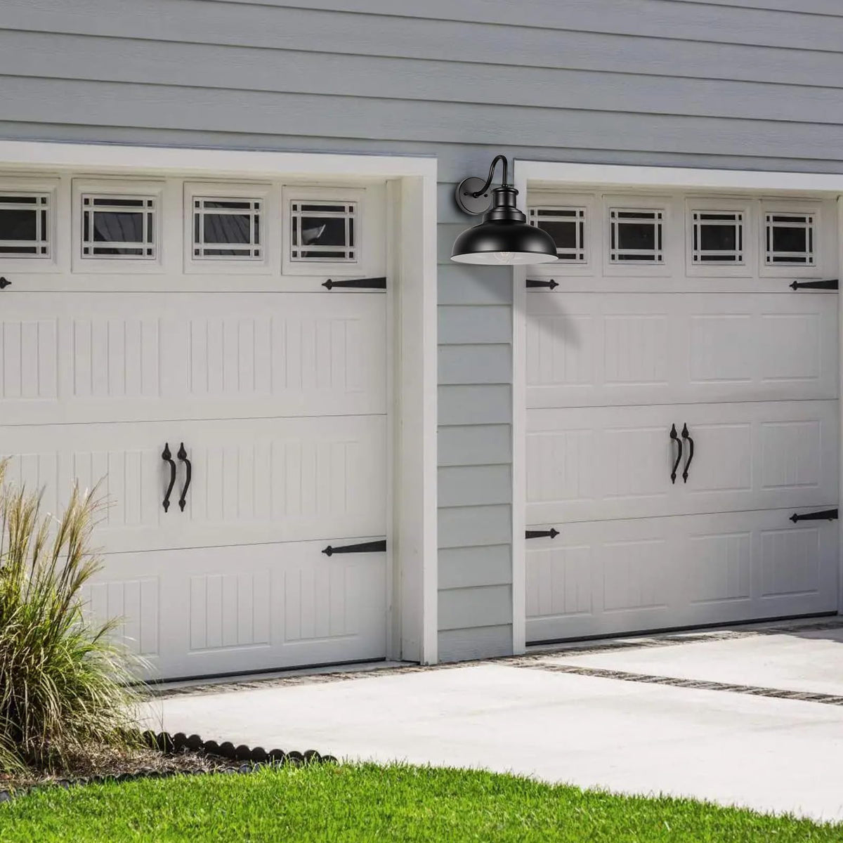 Diyel porch, garage, or yard light brightening walkways and entrances safely.