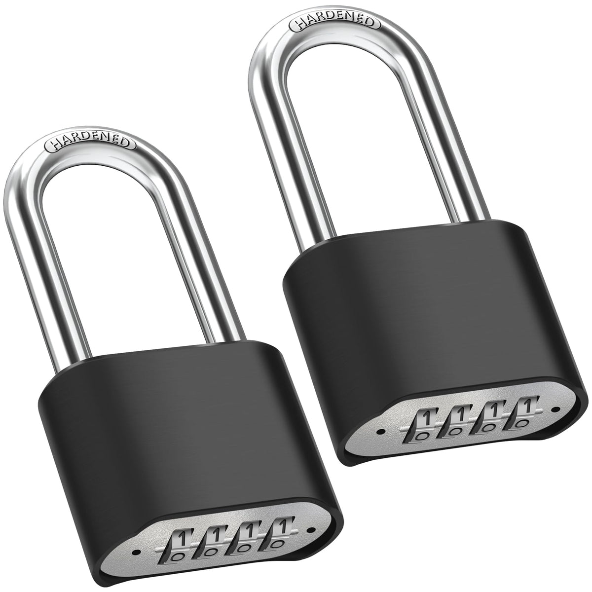 Diyife 2.5in long-shackle padlock two-pack secures outdoor gates and sheds.