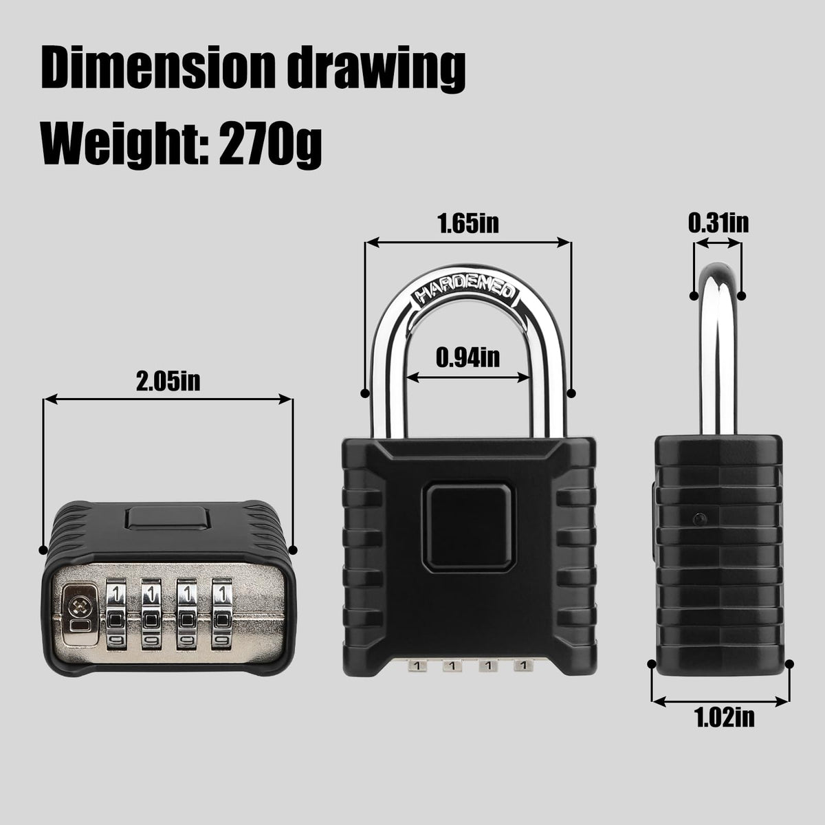 Diyife weatherproof padlock guarding outdoor gates against rain and snow