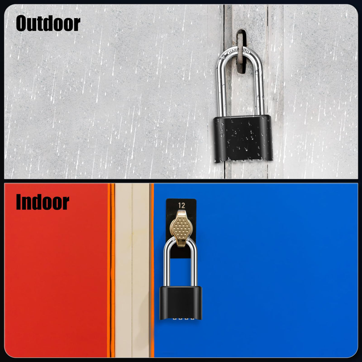 Diyife weatherproof padlock with dustproof housing protects gear outdoors.