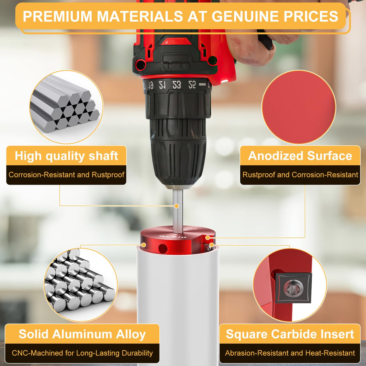 DIYLOG aluminum reamer head highlighting durable cutting performance
