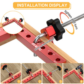 Diylog corner clamp with chamfered edges prevents scratches while clamping wood.