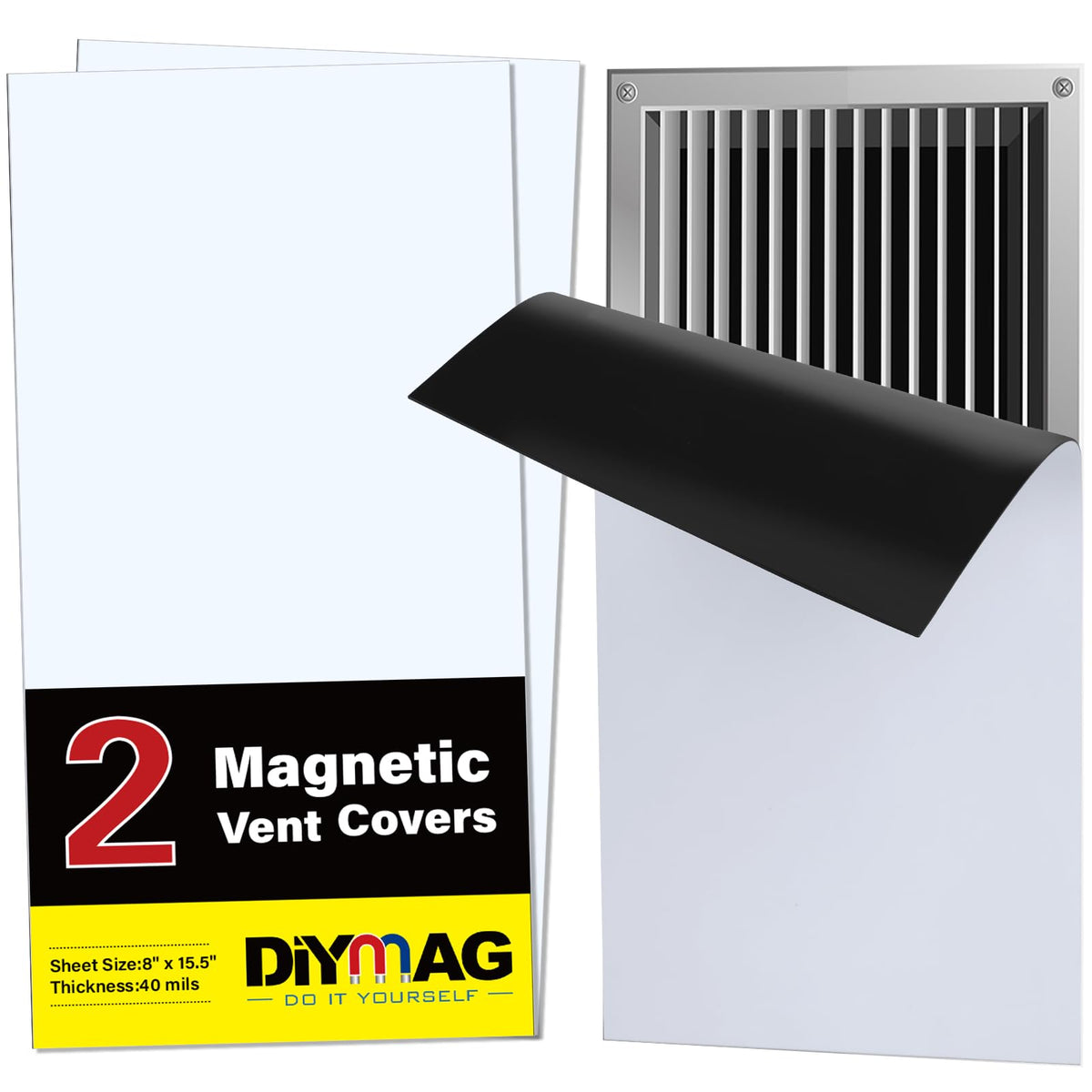 DIYMAG 2Pack strong magnetic vent cover on a floor register providing secure hold.