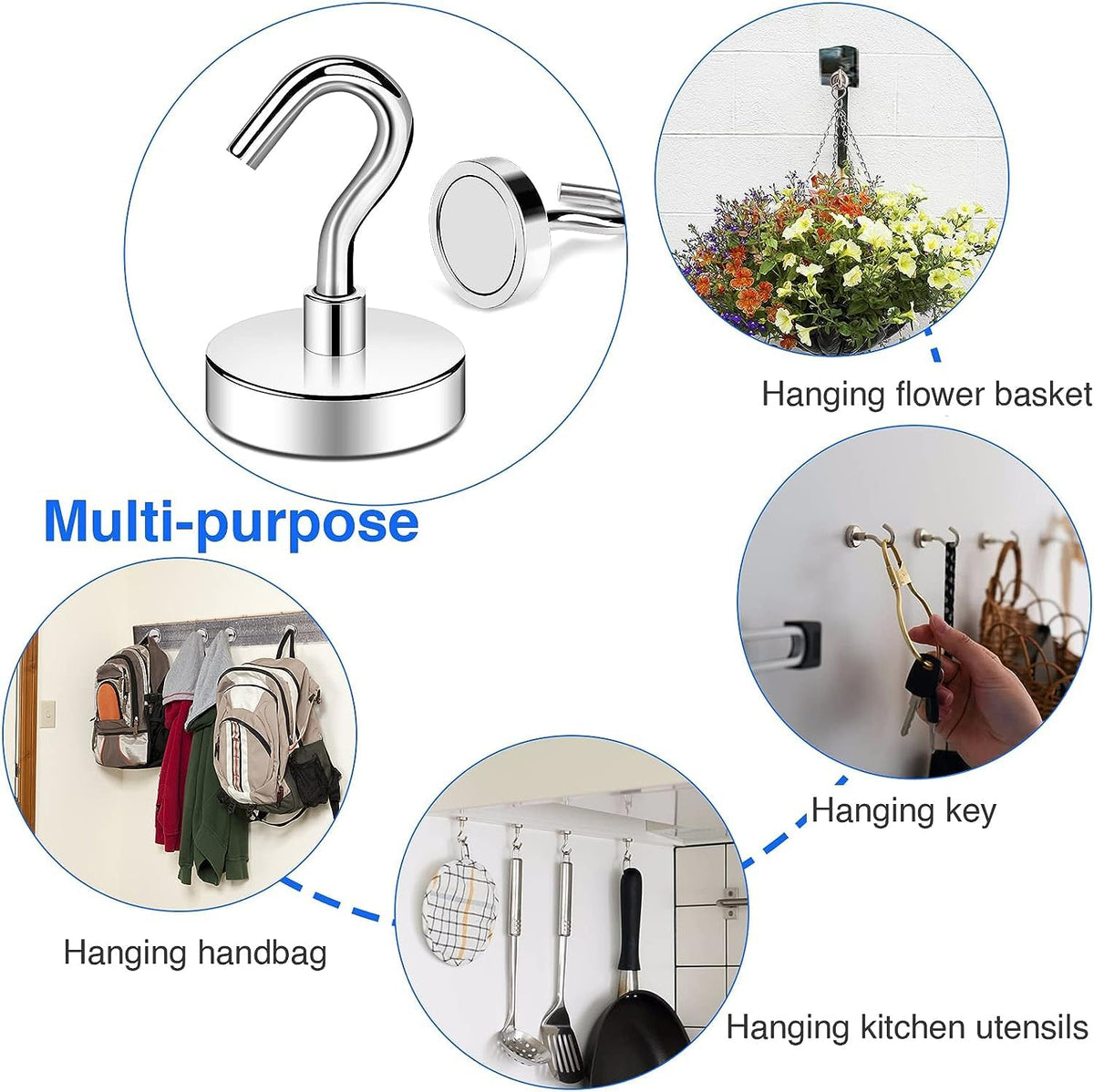 DIYMAG easy installation magnetic hook requires no drilling or screws