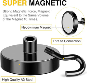 DIYMAG Ni-Cu-Ni coated magnetic hook resists rust for long-term outdoor use.