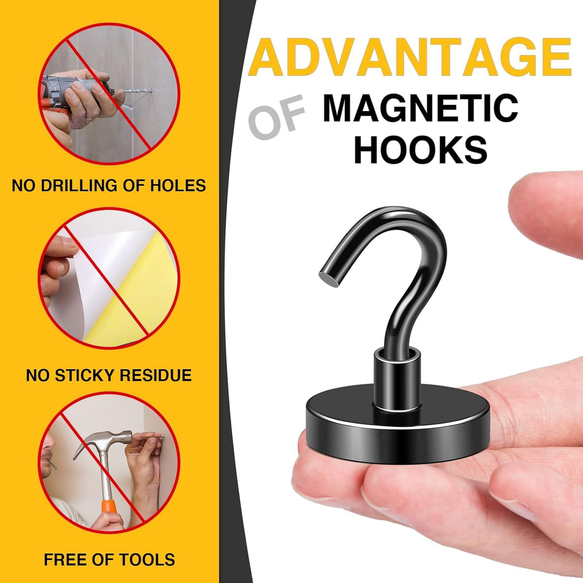 DIYMAG easy no-drill installation on iron surfaces.