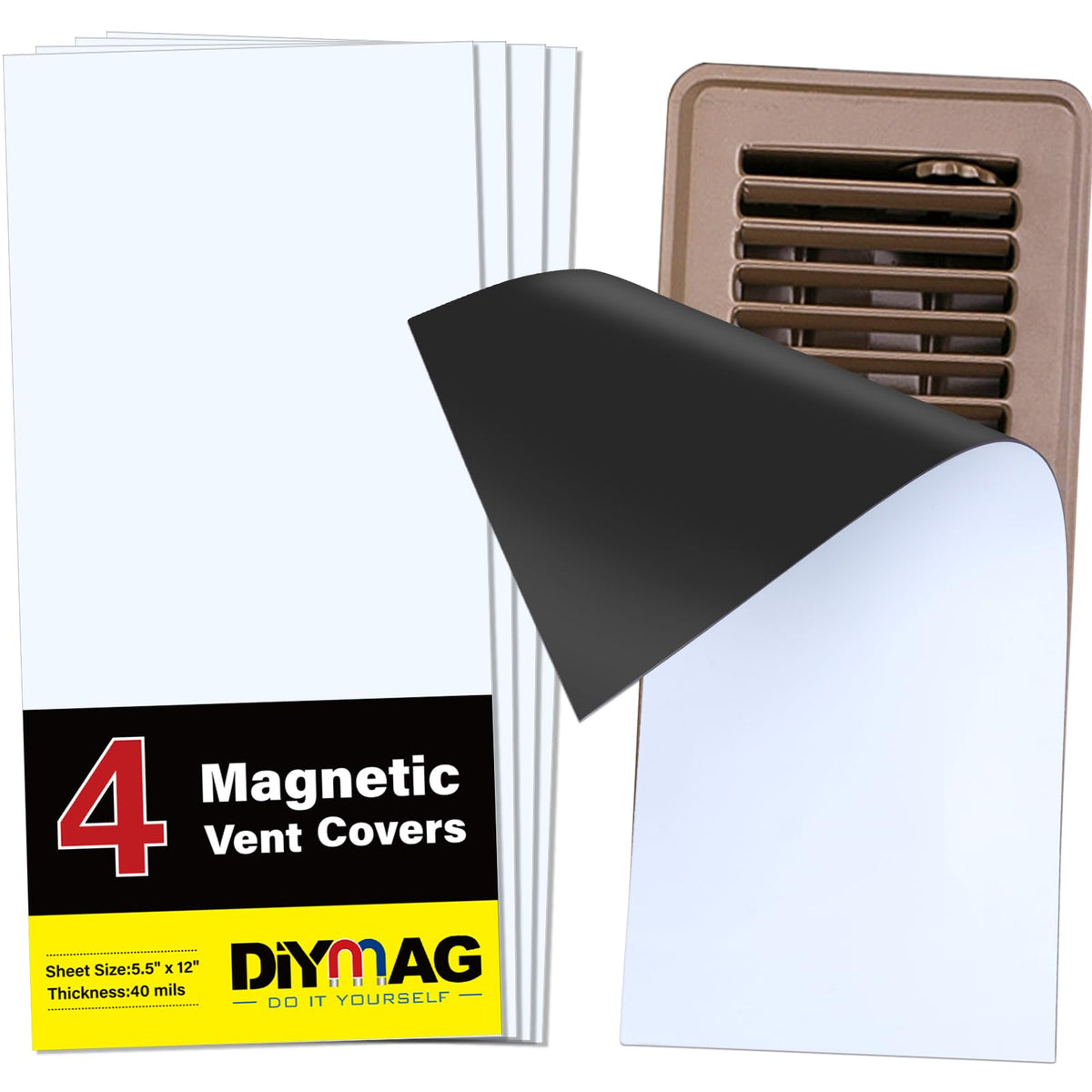 DIYMAG vent cover with strong magnets secures a floor register.