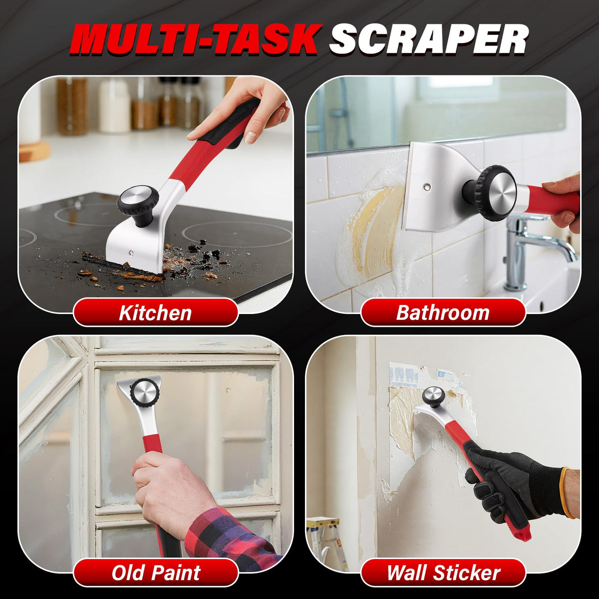 DIYSELF scraper edge angle in action provides precise control on corners