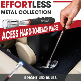DIYSELF LED magnetic head provides bright illumination while locating ferrous parts