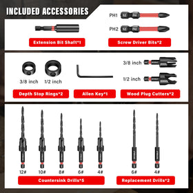 DIYSELF Phillips screwdriver bits for compatible fasteners