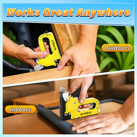 DIYSELF staple gun with chrome-coated parts resisting wear during use