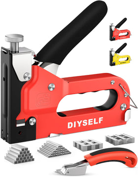 DIYSELF staple gun for wood with 4-in-1 versatility for fast repairs.