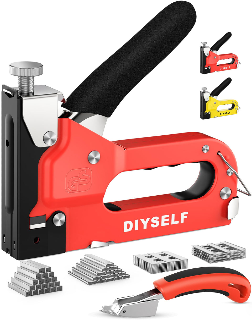 DIYSELF staple gun for wood with 4-in-1 versatility for fast repairs.