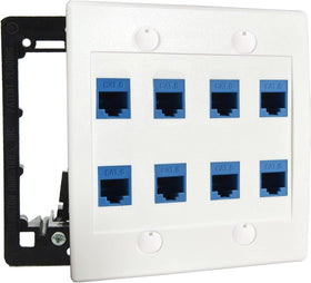 DIYTECH dual-gang wall plate installation ready for seamless network expansion.