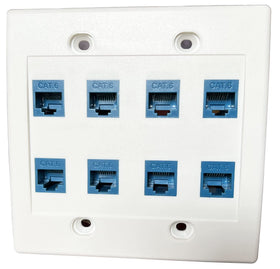 DIYTECH RJ45 keystone female-to-female wall plate supports clean, tool-free connections.