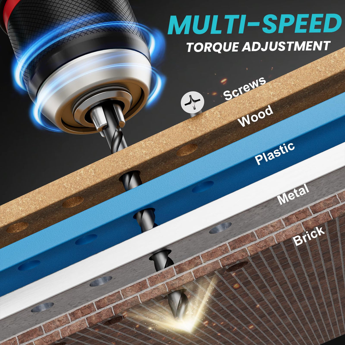 DIYtoolifz brushless motor delivers longer runtime and smoother drilling.