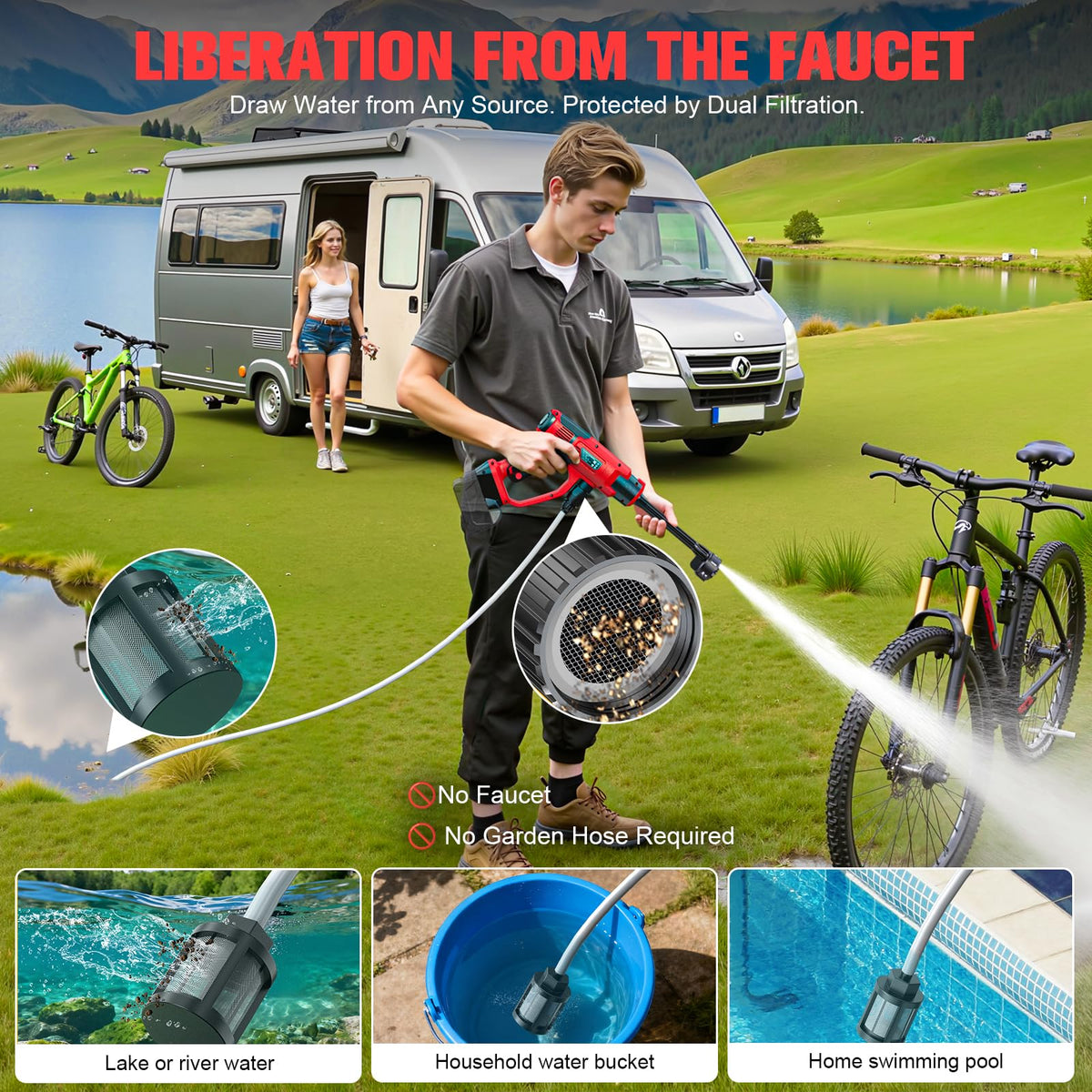 DIYtoolifz cleaning tool 40 degree spray provides gentler rinsing.