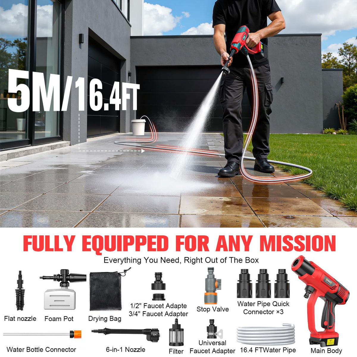 DIYtoolifz cleaning tool ideal for car, patio, and fence cleaning tasks.