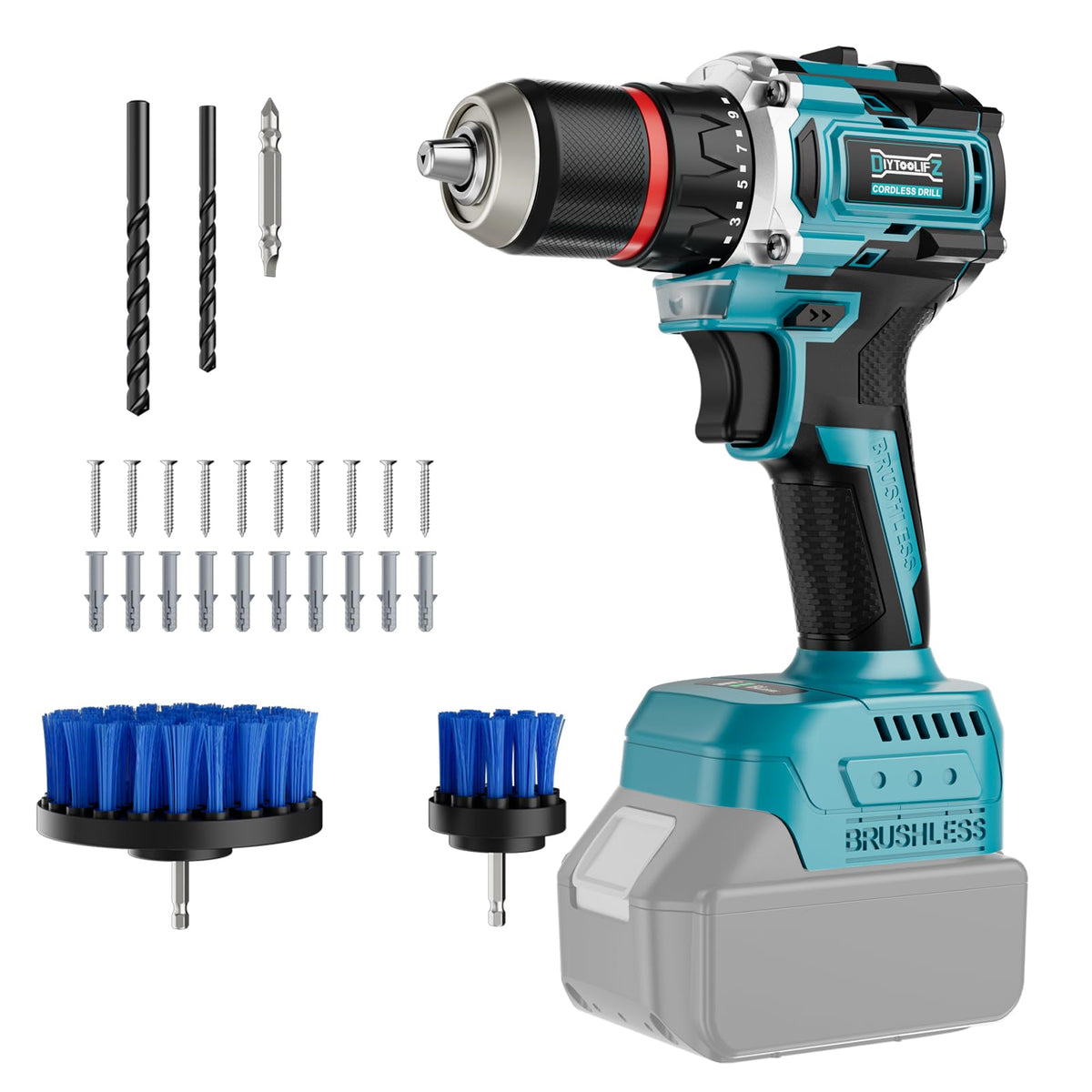 DIYtoolifz cordless drill set, Milwaukee 18V compatibility for flexible projects.