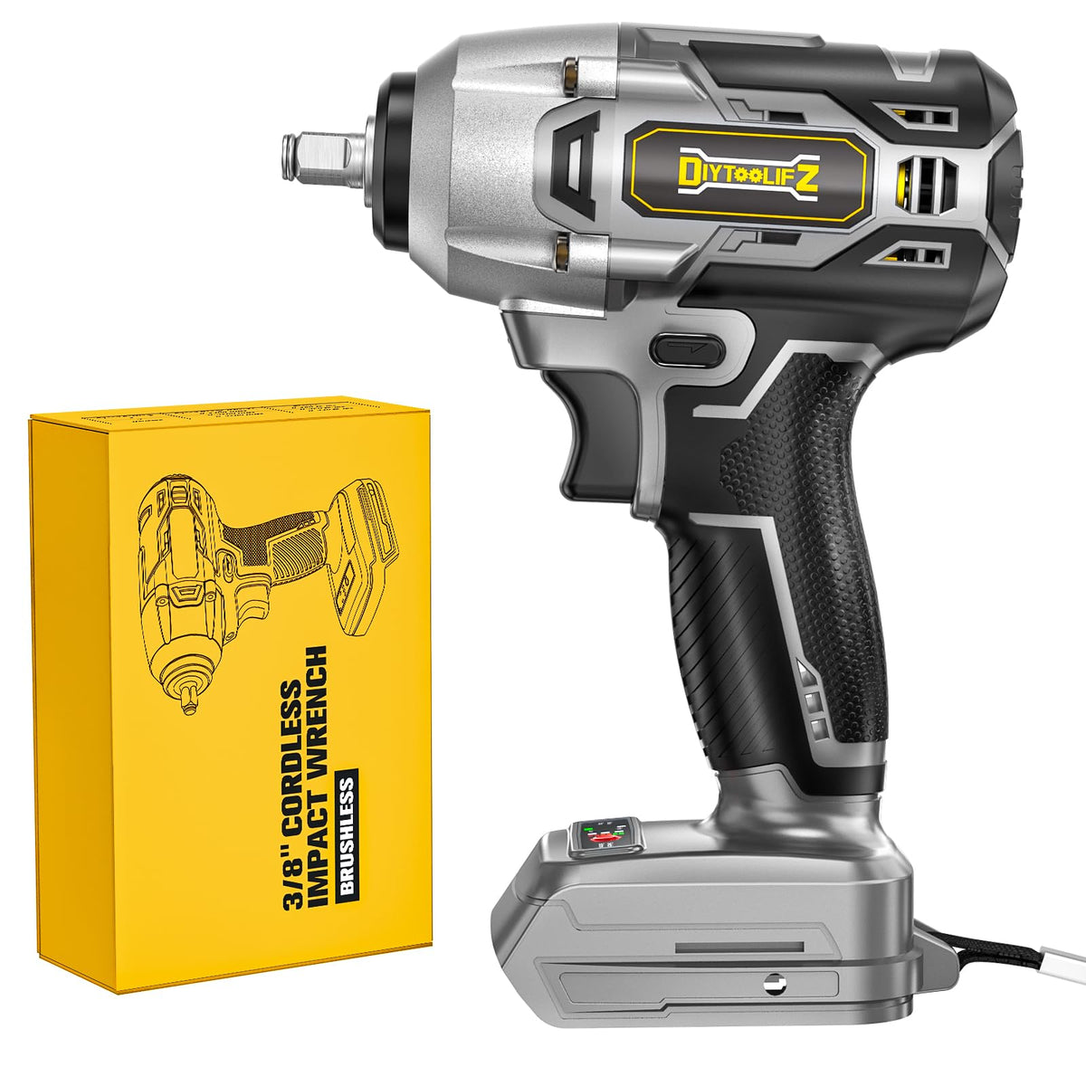 DIYtoolifz cordless impact wrench with Dewalt 20V compatibility and high torque