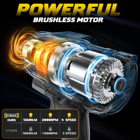 DIYtoolifz cordless impact wrench compatible with DeWalt 20V batteries for flexibility.