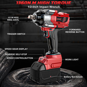 DIYtoolifz impact wrench on car wheel for tire changes.