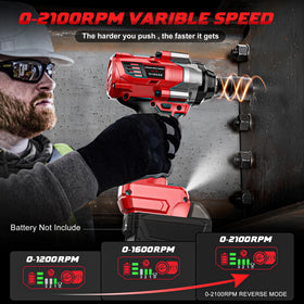 DIYtoolifz impact wrench LED light enhances visibility.