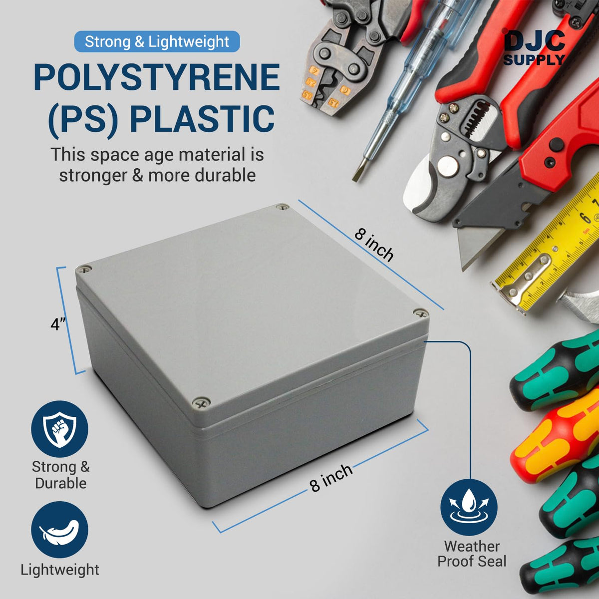 DJC Supply junction box lid open for easy maintenance access