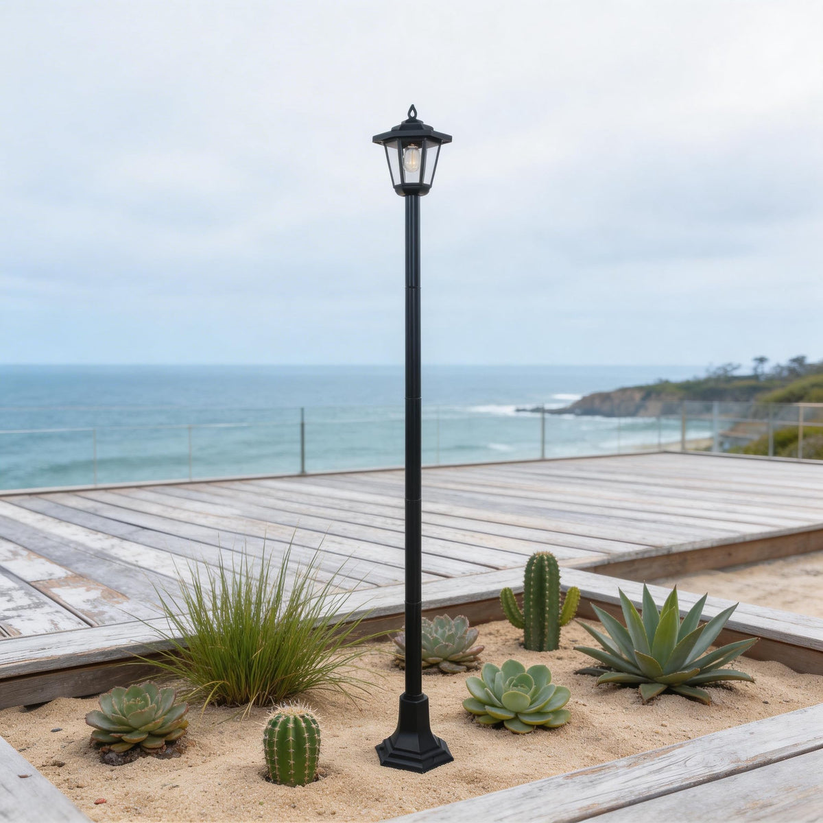 DJGIFI festive-decor solar post lights up driveways and entrances.