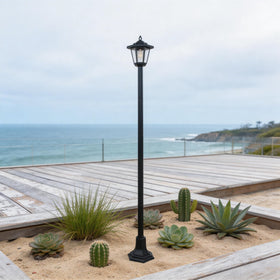 DJGIFI festive-decor solar post lights up driveways and entrances.