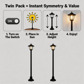 DJGIFI garden lamp post boosts curb appeal with elegant evening light.