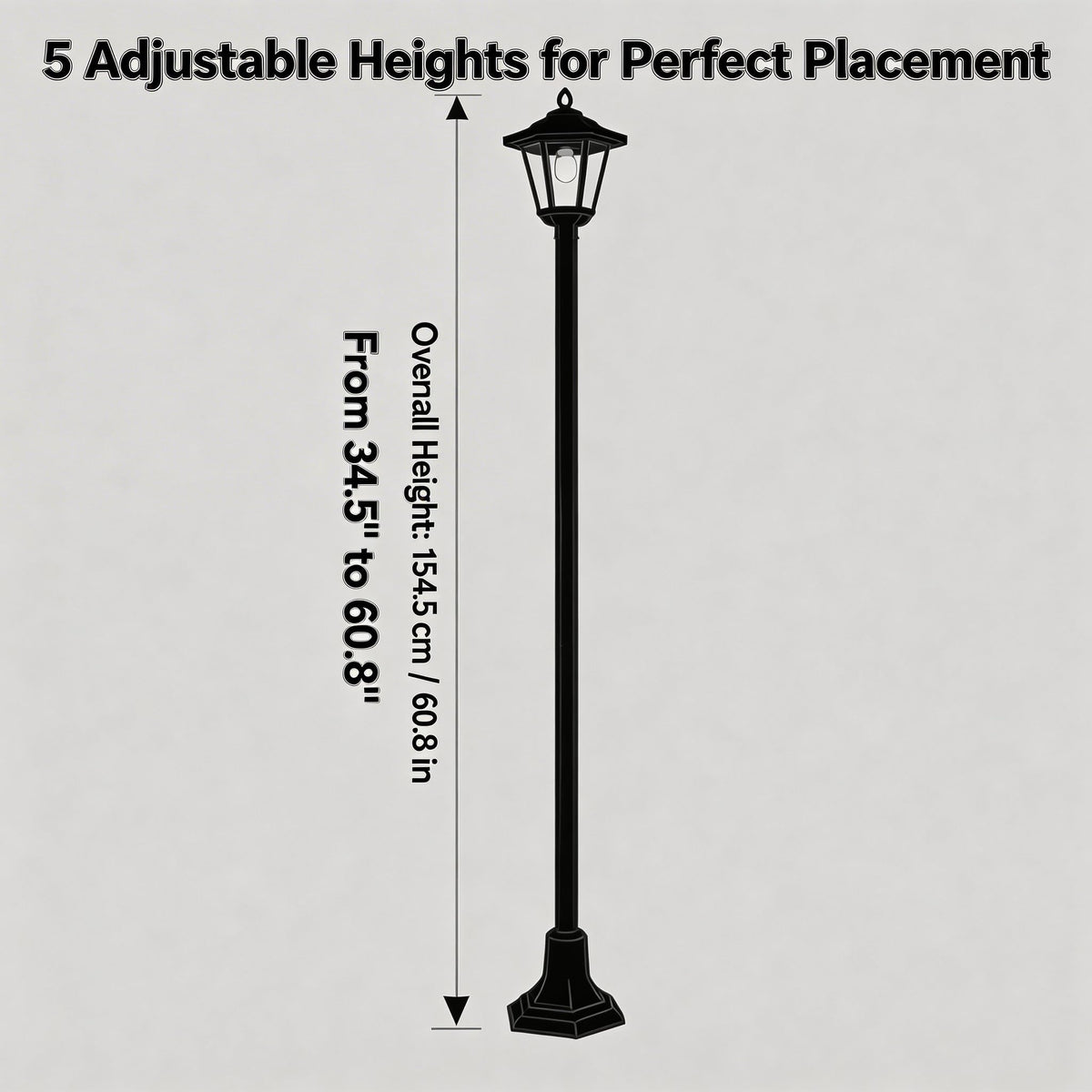 DJGIFI waterproof lamp post ensures reliable night lighting in rain or shine.