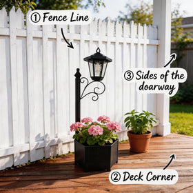 DJGIFI weather-resistant lamp post provides durable garden or yard decor.