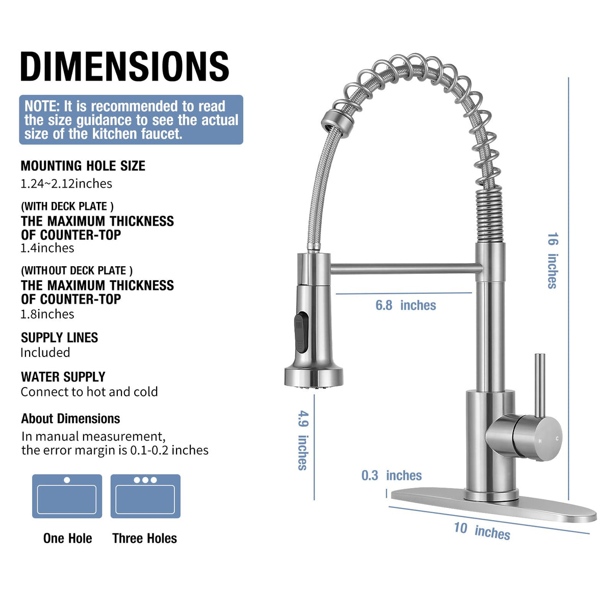 DJS faucet 360-degree swivel nozzle covers the entire sink