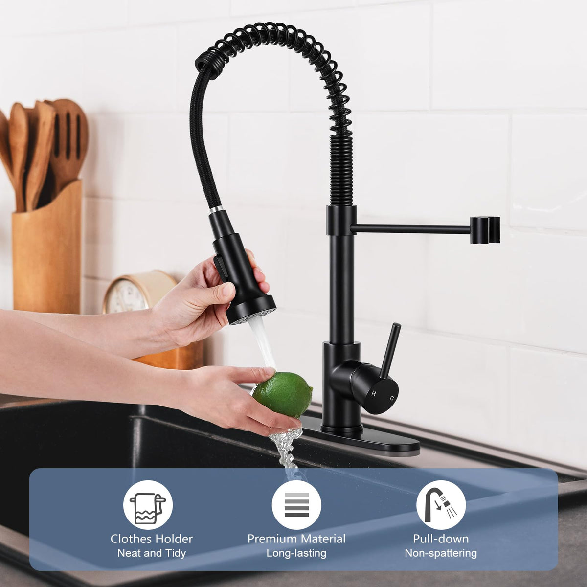 DJS dual spray head switches between aerated and powerful spray.