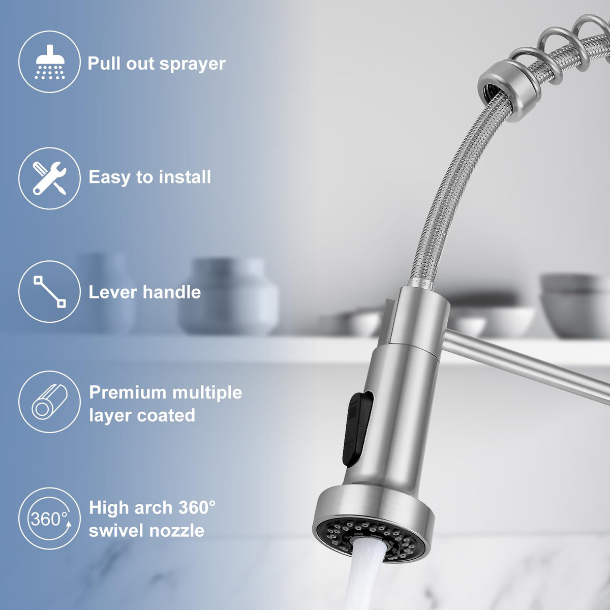 DJS faucet aerated spray mode for everyday washing