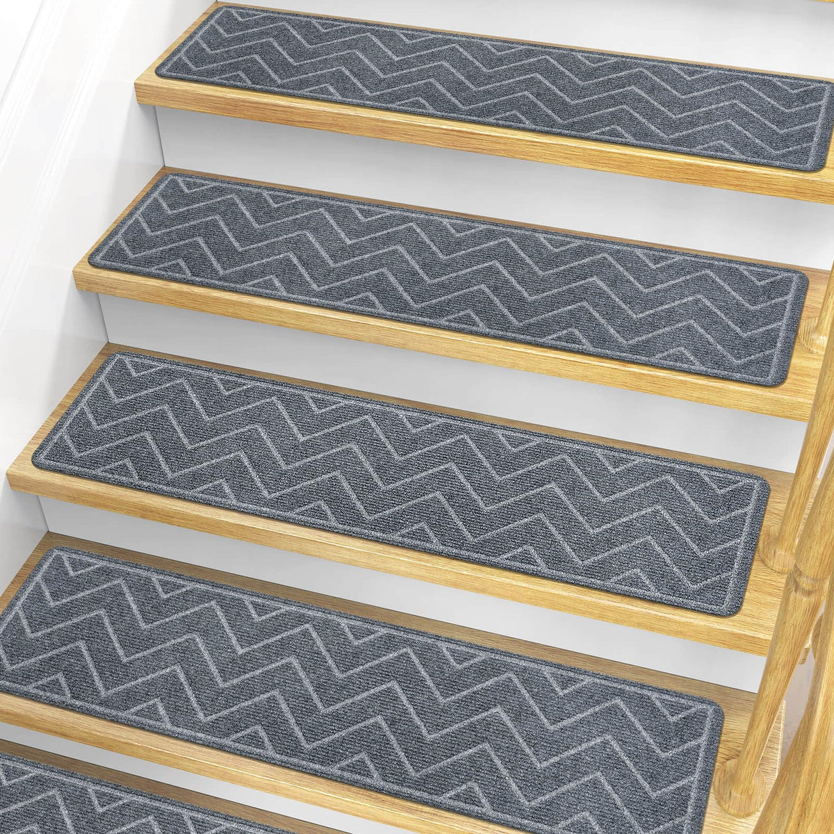 DK177 stair treads on wooden stairs showing quick setup and secure grip