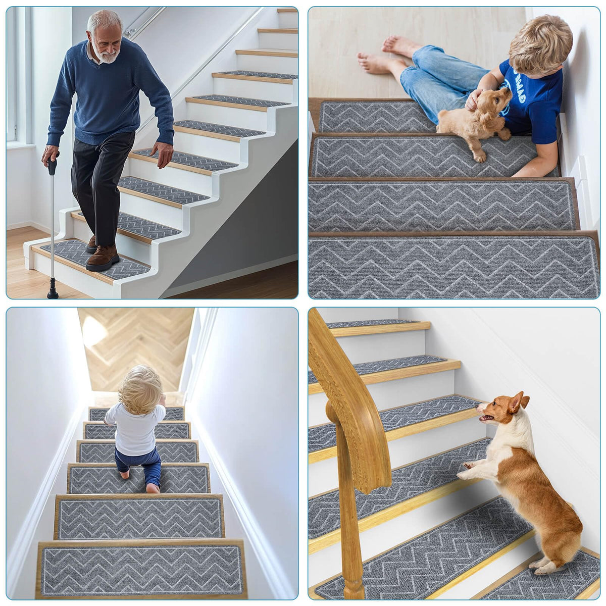 DK177 stair treads trimmed to fit irregular stair edges