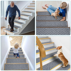 DK177 stair treads trimmed to fit irregular stair edges