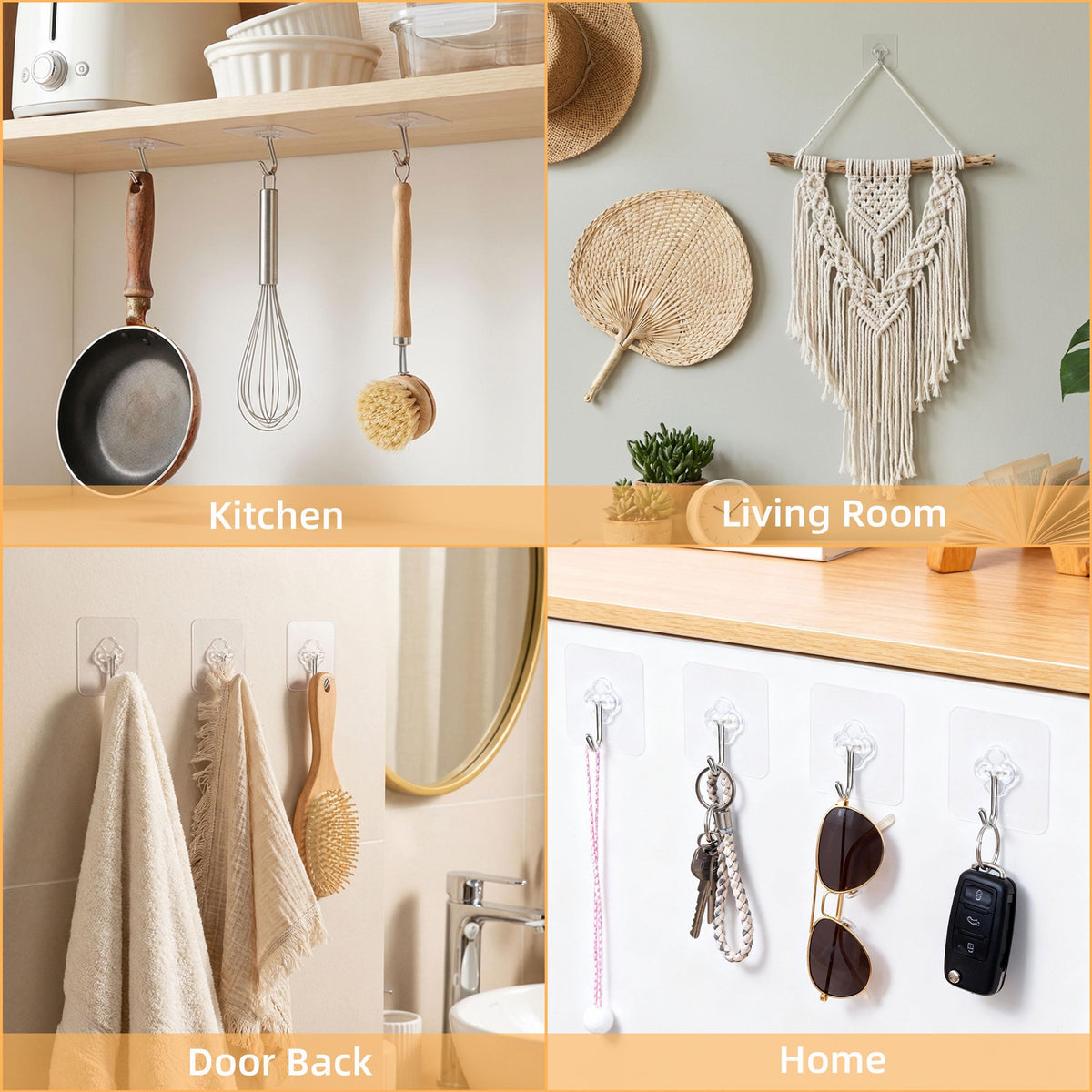 DKHDBD clear wall hook on glass surfaces keeps keys organized