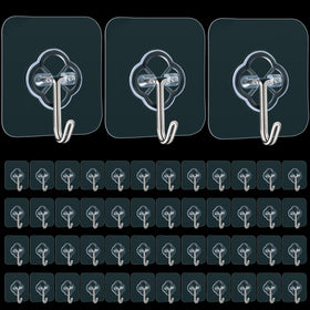 DKHDBD adhesive wall hook, transparent 50-pack, ideal for invisible closet organization