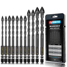 DKIBBITH 11pc carbide drill set in a durable storage case for organized projects.