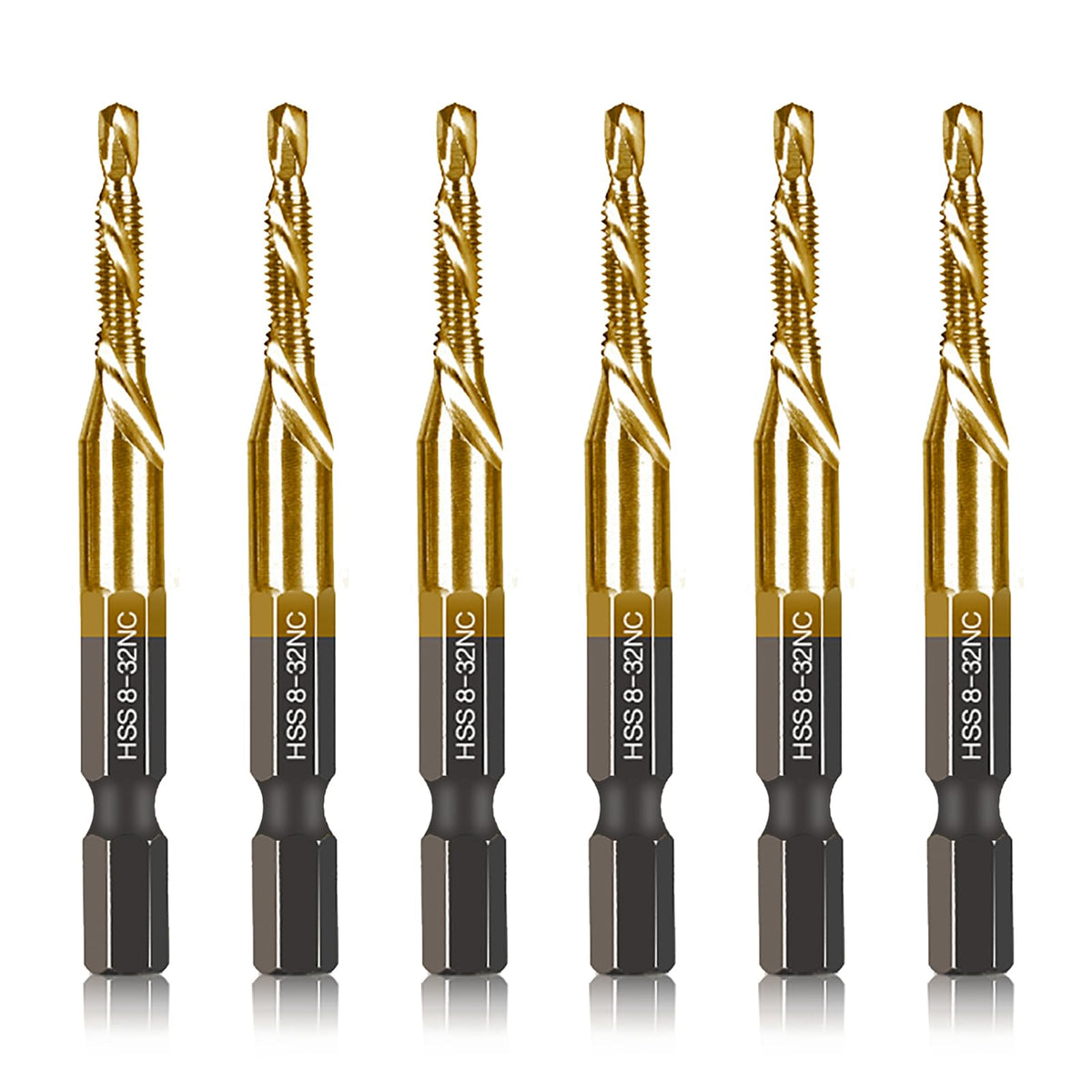 DKIBBITH 6pc drill tap set case keeps bits organized for quick access.