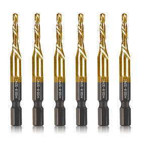 DKIBBITH 6pc drill tap set case keeps bits organized for quick access.