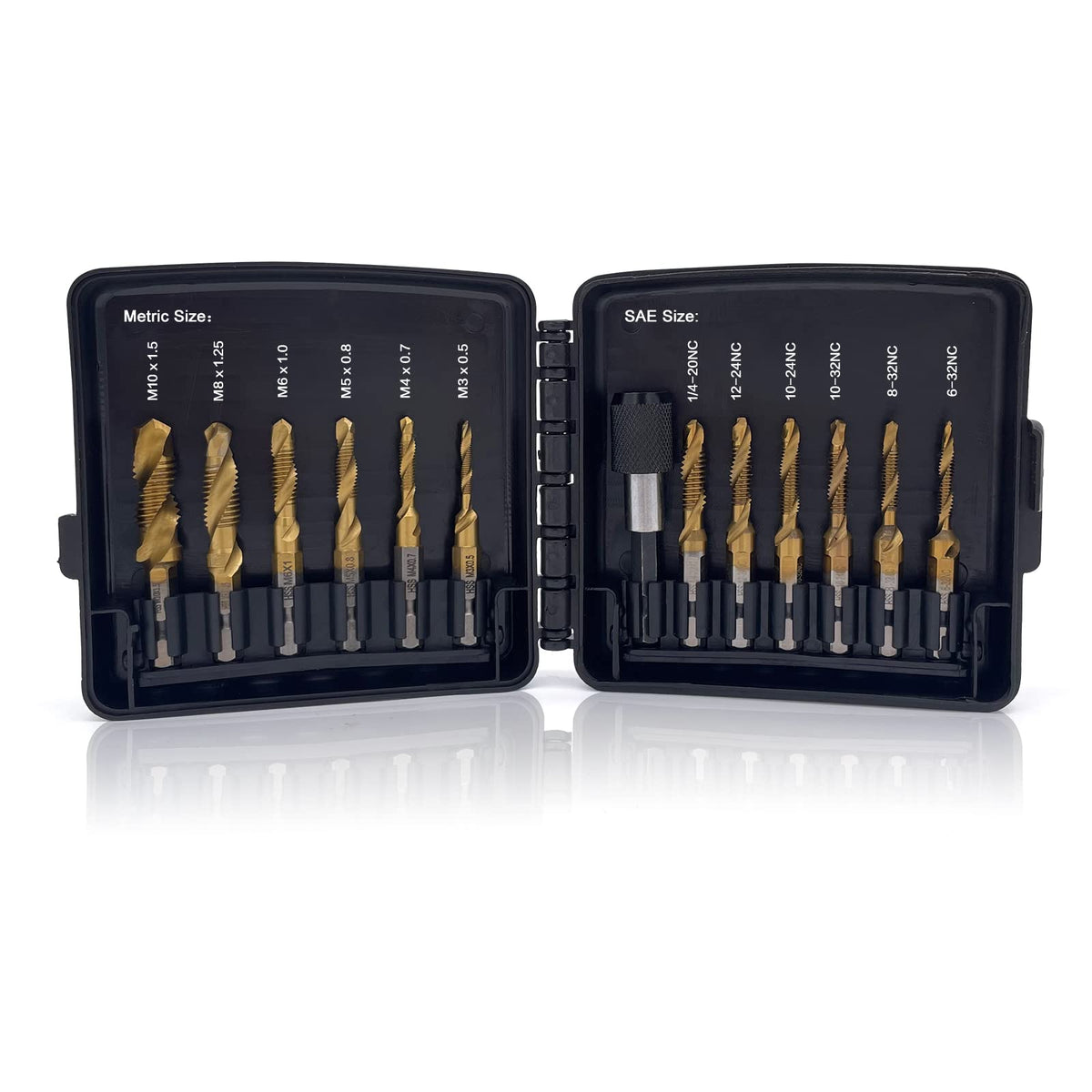 DKIBBITH combination drill and tap set SAE 6pc for versatile metal projects.